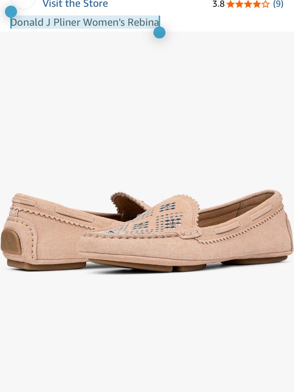 Donald J. Pliner Blush Suede Studded Driving Loafers rose gold